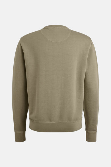 Sweat-shirt beige de PME Legend, vue arrière, avec une encolure ronde et des poignets côtelés.
