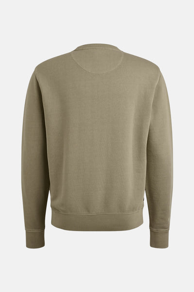 Sweat-shirt beige de PME Legend, vue arrière, avec une encolure ronde et des poignets côtelés.
