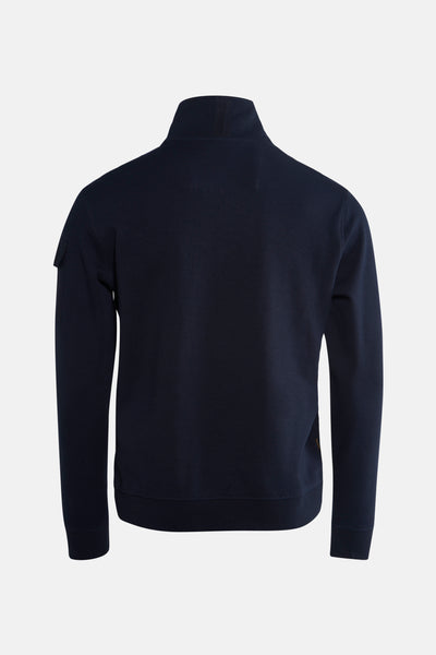 Sweatshirt met opstaande kraag blauw van PME Legend, met zak op de mouw en opstaande kraag.