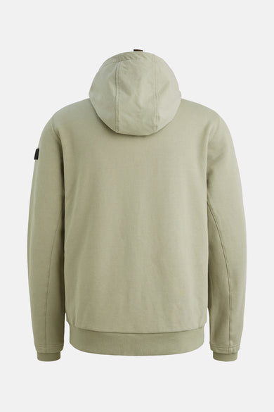 Veste sans manches verte de PME LEGEND, vue de dos, avec capuche et motif texturé.