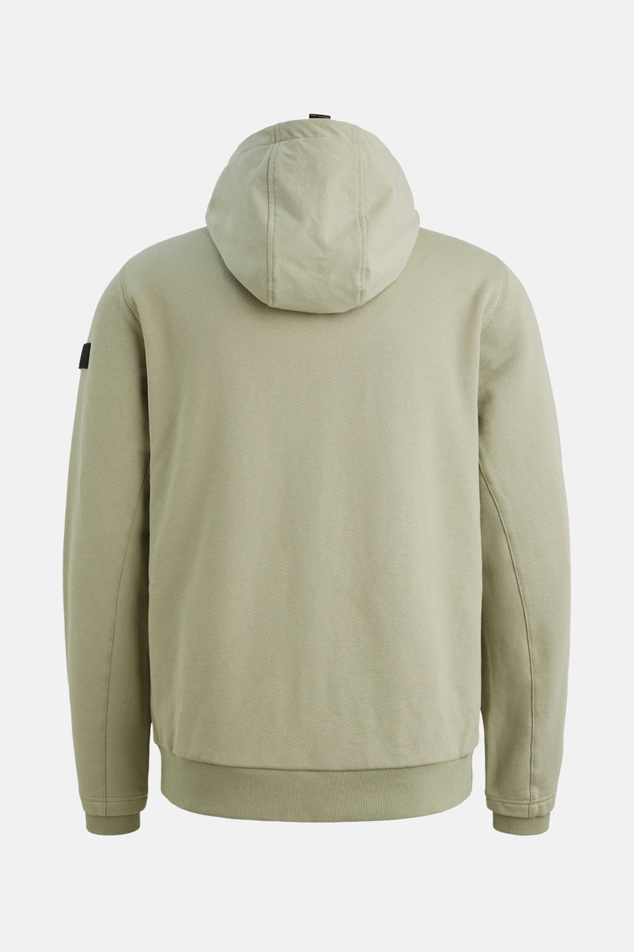 Veste sans manches verte de PME LEGEND, vue de dos, avec capuche et motif texturé.