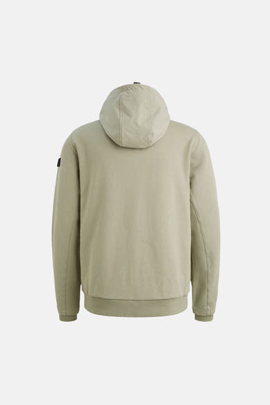 Veste sans manches verte de PME Legend, vue de dos, avec une capuche décontractée.