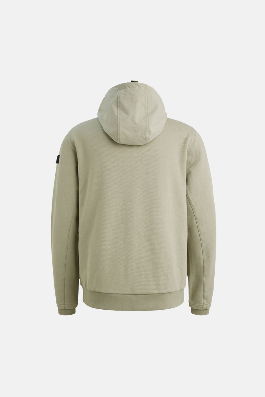 Veste sans manches verte de PME Legend, vue de dos, avec une capuche décontractée.