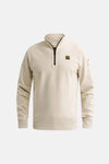 Sweat col montant écru PME LEGEND à fermeture éclair et logo sur la poitrine