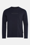 Blauwe T-shirt met lange mouwen van PME Legend, met toon-op-toon logo en opschrift 'American Classic'.