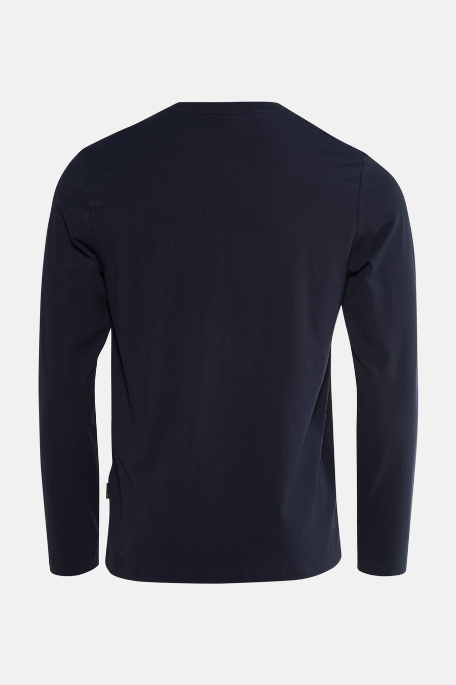 Blauwe T-shirt met lange mouwen van PME Legend, effen met een klein merklabel aan de zijkant.