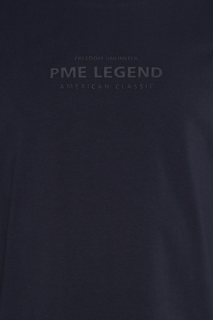 T-shirt à manches longues bleu de PME Legend, avec logo et inscription 'American Classic' ton sur ton.