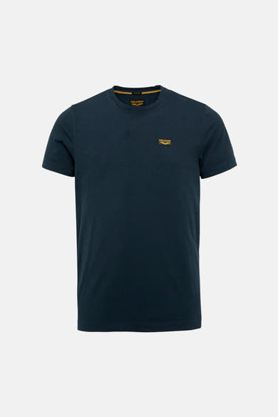 T-shirt bleu à manches courtes de Pme Legend, avec logo sur la poitrine.