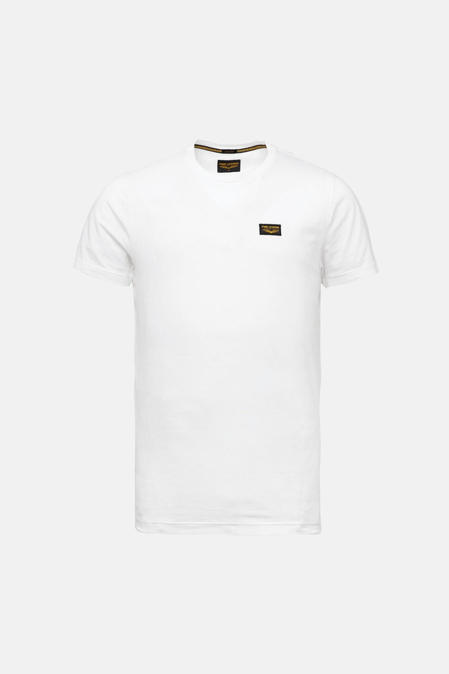 T-shirt blanc à manches courtes de Pme Legend, avec petit logo sur la poitrine.