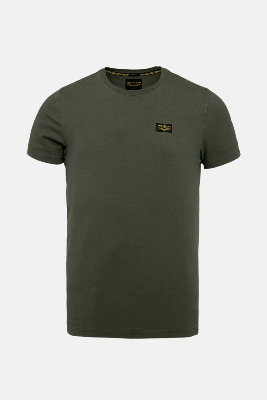 T-shirt gris à manches courtes de Pme Legend, avec logo sur la poitrine.