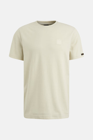 Beige T-shirt met korte mouwen van PME Legend, met een subtiele geweven textuur en een ronde hals.