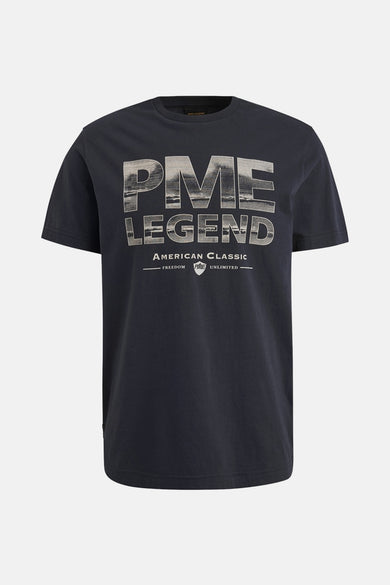 Blauw T-shirt met korte mouwen van PME Legend met grafische print op de voorkant.