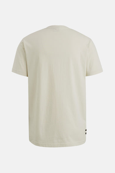 T-shirt à manches courtes écru de PME LEGEND, avec des détails foncés discrets sur le côté.