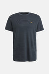 T-shirt à manches courtes gris de PME Legend avec motif à rayures horizontales et logo brodé.
