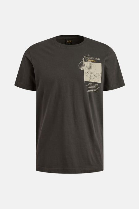 Grijs T-shirt met korte mouwen van PME Legend, met opdruk op de rug.