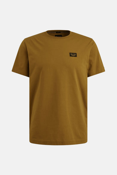 Okerkleurig T-shirt met korte mouwen van PME Legend, met logo op de borst.