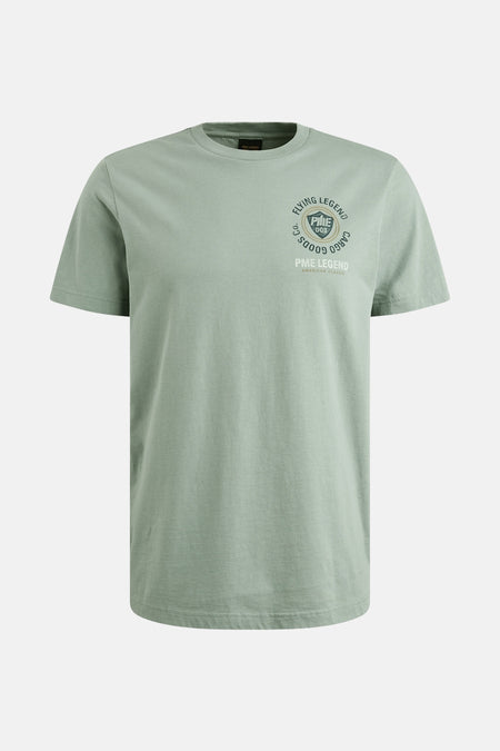 Blauw T-shirt met korte mouwen van PME Legend met een opdruk op de borst.