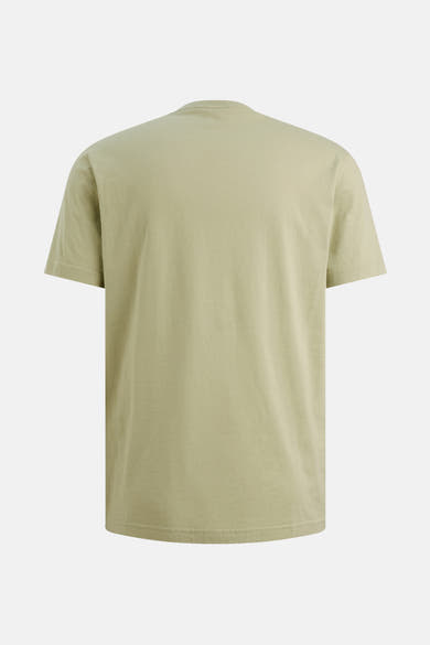 T-shirt à manches courtes vert olive de PME LEGEND, avec des manches courtes et une coupe classique, vu de dos.