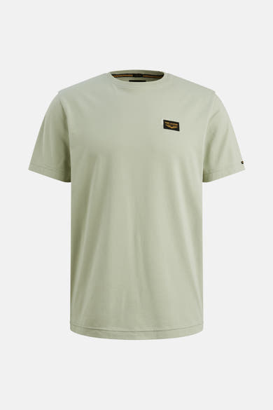 Kaki T-shirt met korte mouwen van PME Legend, van achteren gezien met een subtiel label in de nek.