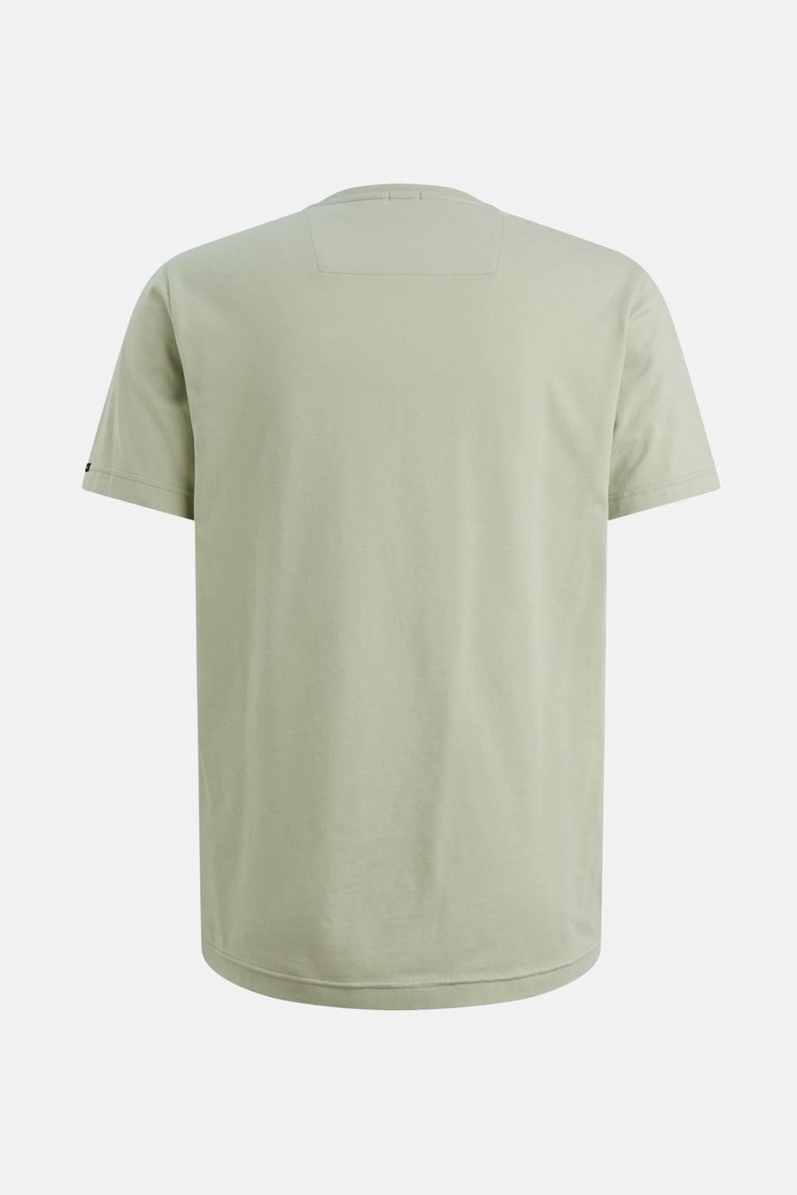 T-shirt à manches courtes kaki de PME Legend, vu de dos avec une étiquette subtile au col.
