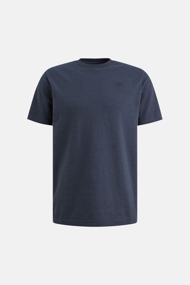 Blauw T-shirt met korte mouwen van PME Legend, met een subtiele reliëftextuur.