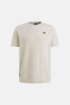 Beige T-shirt met korte mouwen van PME LEGEND, in een getextureerd breisel, achterkant met klein zwart label.