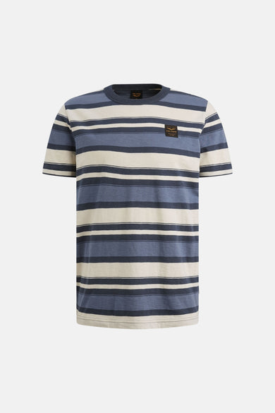 Multikleur gestreept T-shirt van PME Legend, achterzijde.