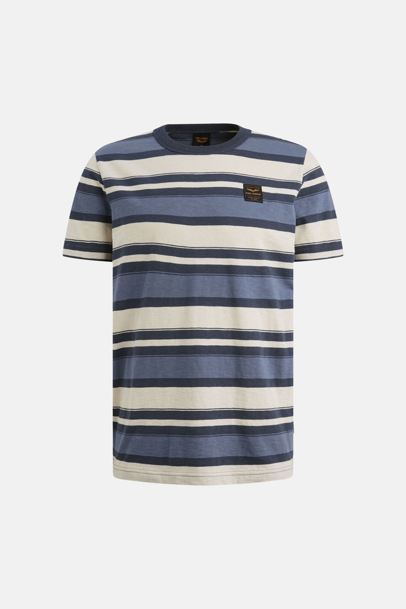 Multikleur gestreept T-shirt van PME Legend, achterzijde.