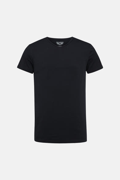 T-shirt noir à manches courtes et col en V PME LEGEND