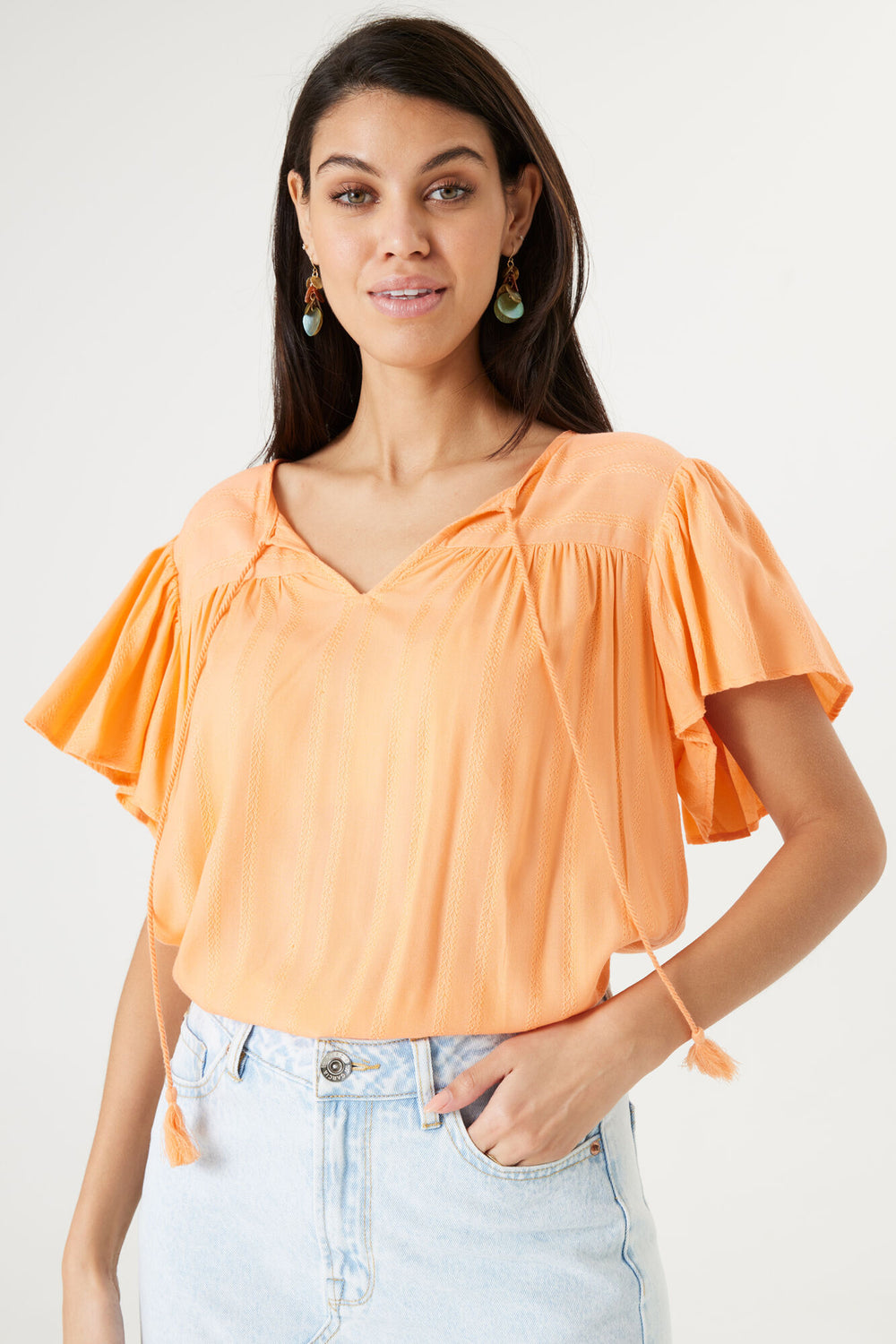 Blouse (korte mouwen) Oranje - GARCIA