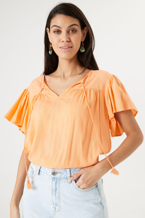 Blouse (korte mouwen) Oranje - GARCIA