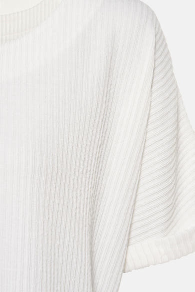 Wit blouse met korte mouwen van ZABAIONE, in geweven textuurstof.