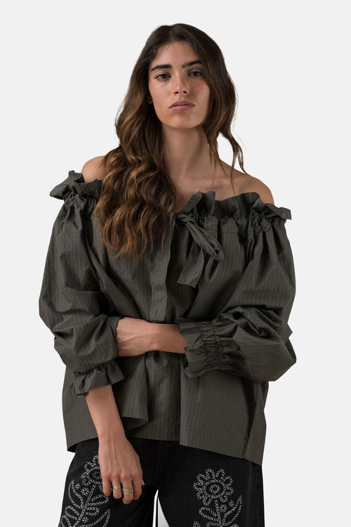 Blouse met lange mouwen - khaki