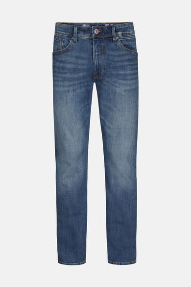 Jeans tapered bleu moyen de Petrol Industries, avec effet délavé.