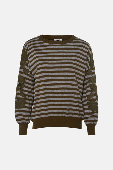 Trui met ronde hals olive - SENSO