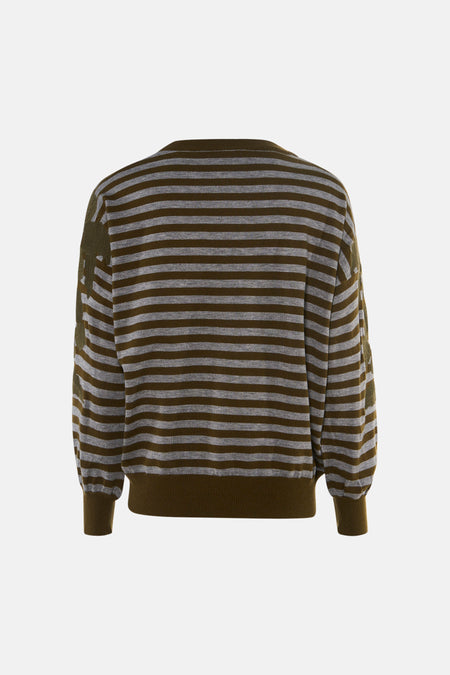 Trui met ronde hals olive - SENSO