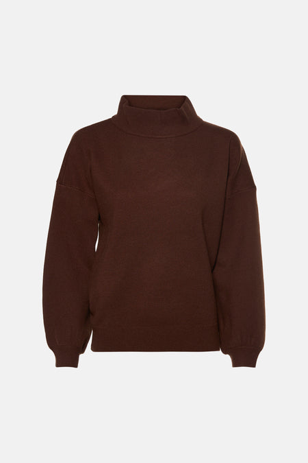 Pull col O - cognac