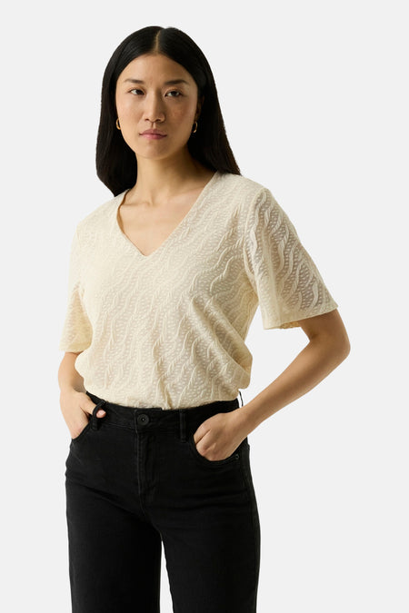 T-shirt met korte mouwen - ecru