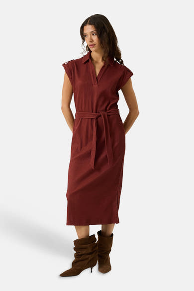 Robe sans manches - brique