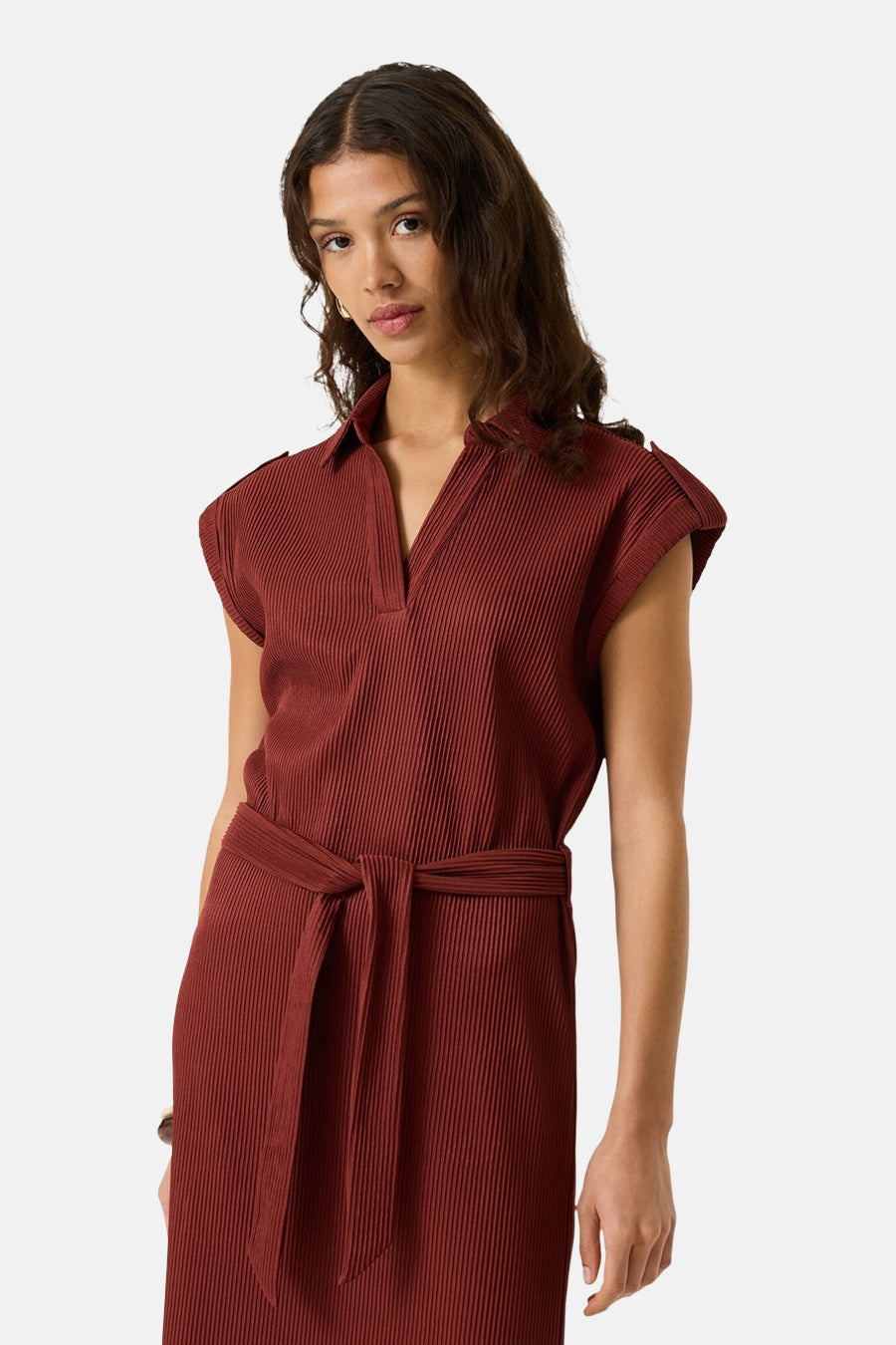 Robe sans manches - brique