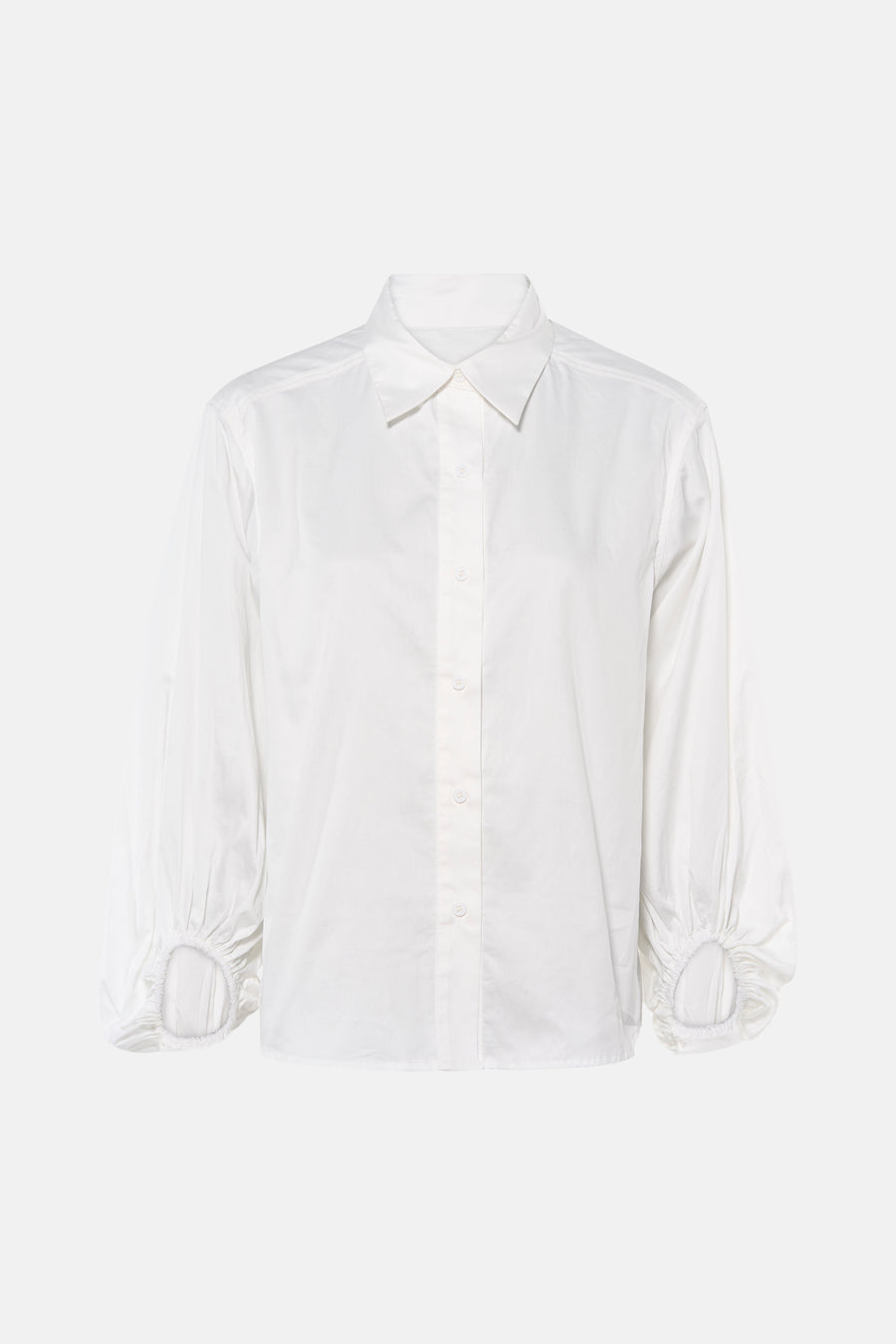 Blouse à manches longues écru par SENSO, col classique, poignets élastiqués, vue de face