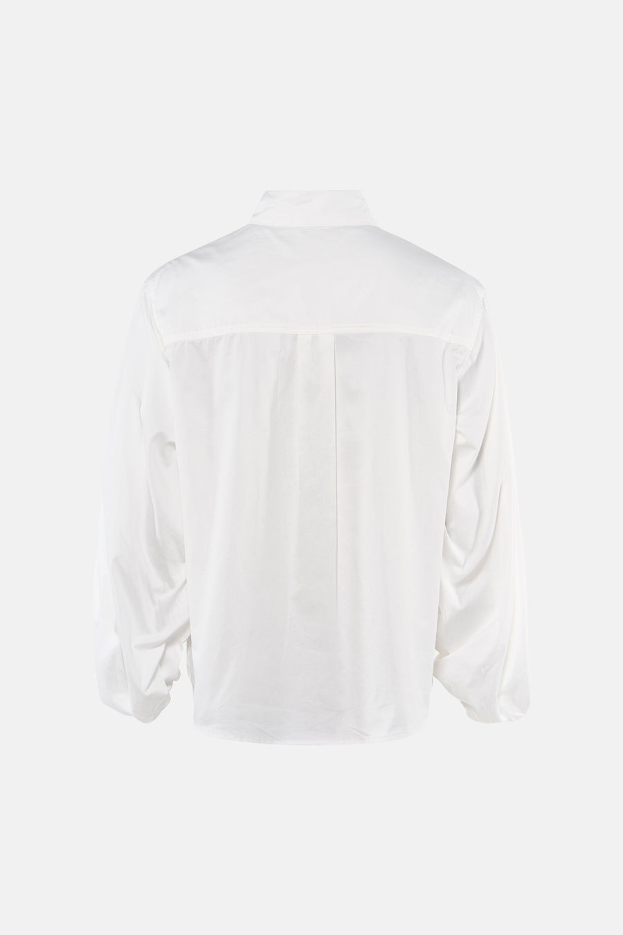 Blouse à manches longues écru par SENSO, vue arrière, tissu fluide avec plis verticaux et col classique