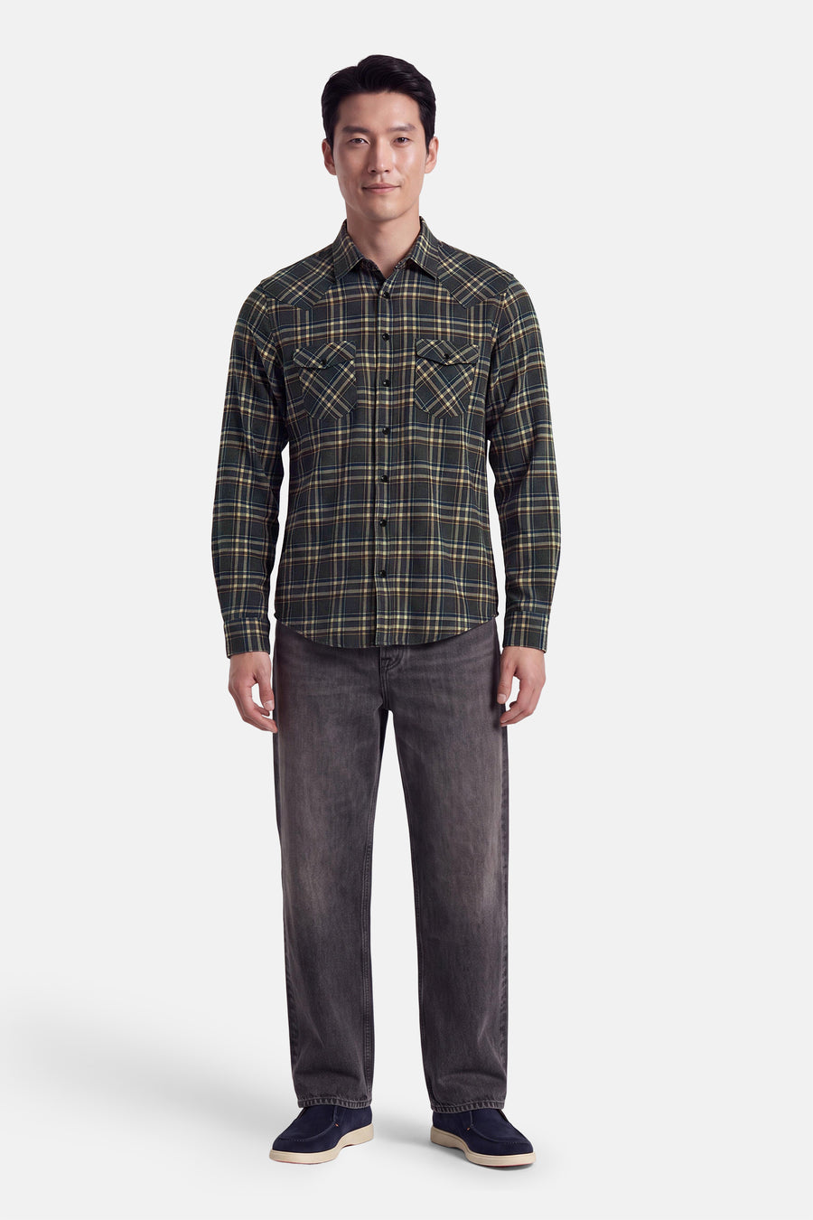 Chemise à manches longues - gris