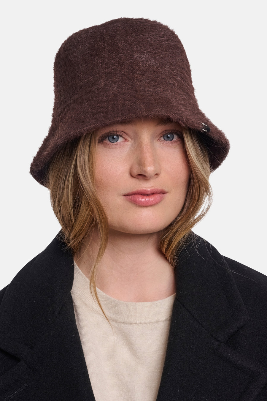 Dames acc. hoofddeksel buckethat bruin - RINO PELLE