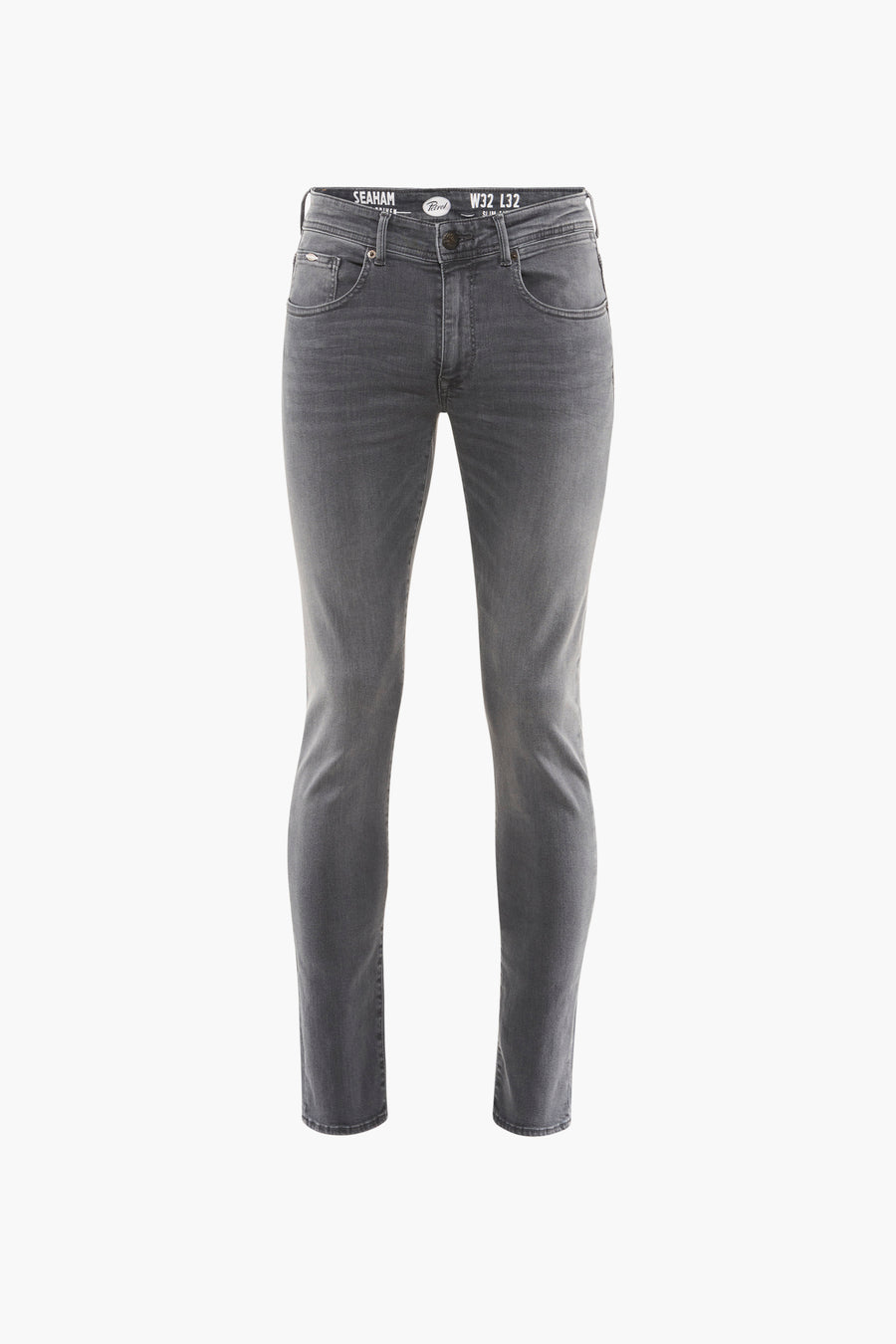 Jean slim gris foncé de Petrol Industries®, avec une coupe fuselée et une texture subtile.