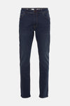 Petrol Industries® donkerblauwe slim fit jeans met contrasterende stiksels en klassieke zakken.