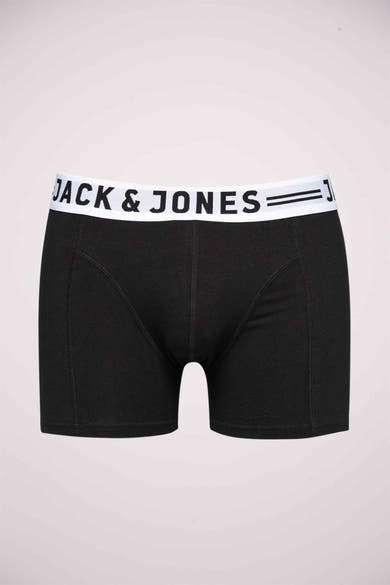 Boxer noir de JACK & JONES avec ceinture blanche à logo visible.
