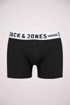Boxer noir de JACK & JONES avec ceinture blanche à logo visible.