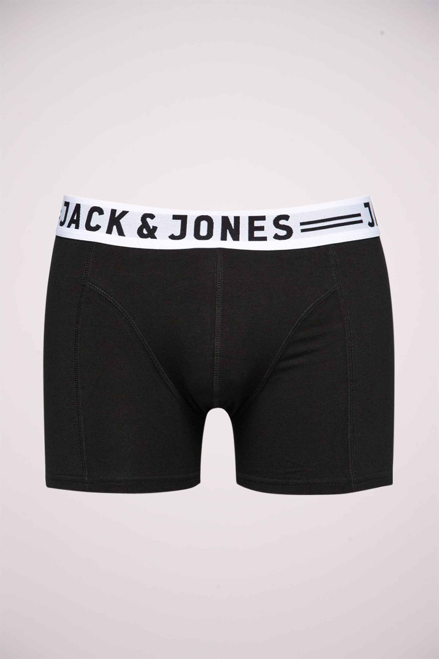 Boxer noir de JACK & JONES avec ceinture blanche à logo visible.