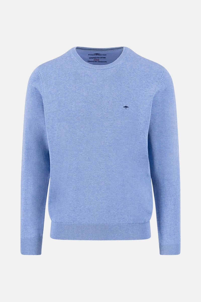 Pull met ronde hals - blauw